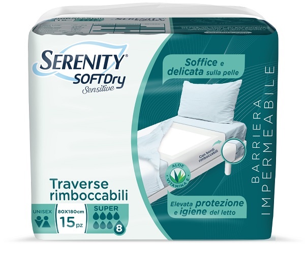 SERENITY TRAVERSA SD SENSIIVE SUPER 80X180 CM 15 PEZZI - UniversoFarmacie.it