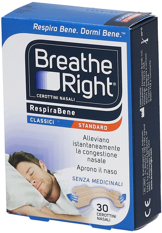 CEROTTI NASALI BREATHE RIGHT CLASSICI 30 PEZZI - UniversoFarmacie.it