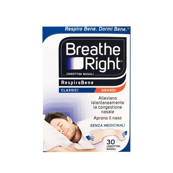 CEROTTI NASALI BREATHE RIGHT CLASSICI GRANDI 30 PEZZI - UniversoFarmacie.it