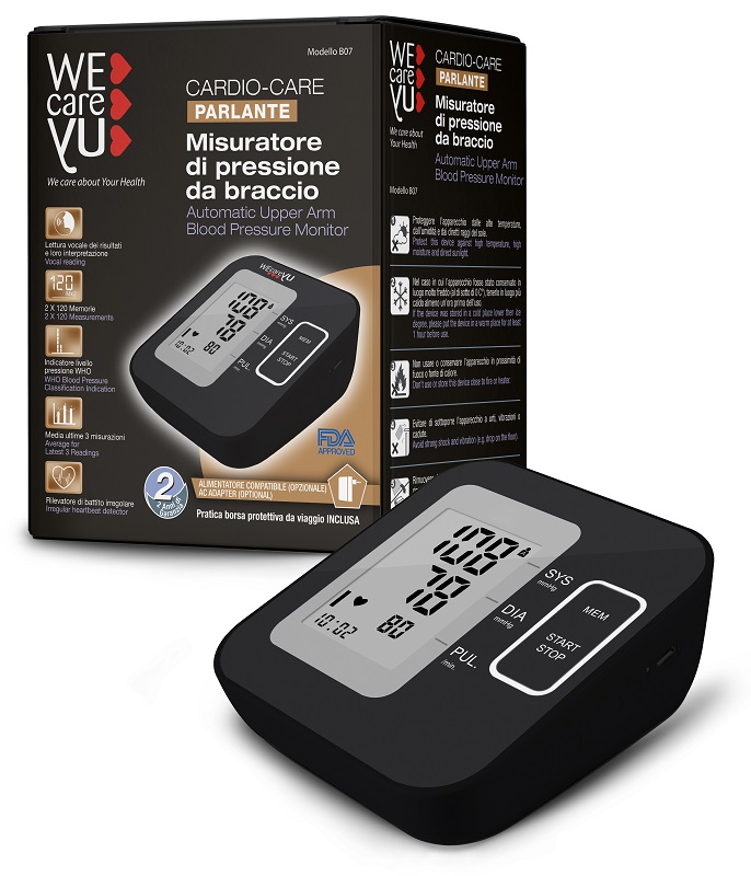 MISURATORE DI PRESSIONE DA BRACCIO PARLANTE WECAREYU CARDIO CARE - UniversoFarmacie.it