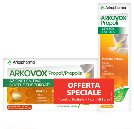 ARKOVOX PROPOLI PACK 24 COMPRESSE + SPRAY 30 ML - UniversoFarmacie.it
