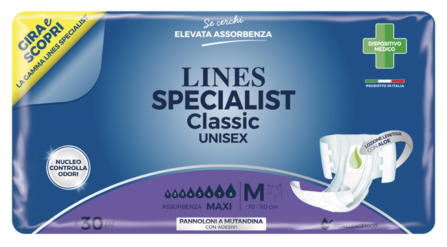 PANNOLONE A MUTANDINA LINES SPECIALIST CLASSIC MAXI MISURA MEDIA 30 PEZZI - UniversoFarmacie.it
