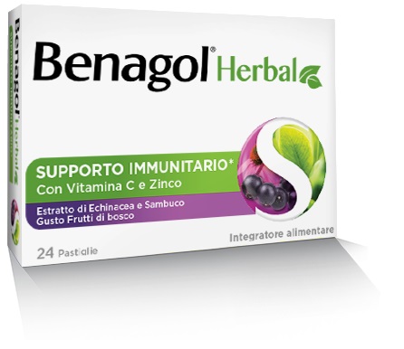 BENAGOL HERBAL FRUTTI DI BOSCO 24 PASTIGLIE - UniversoFarmacie.it