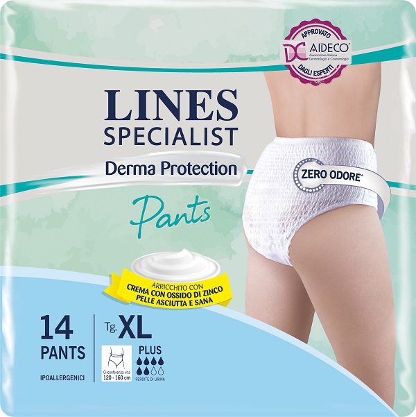 PANNOLONE PER INCONTINENZA LINES SPECIALIST DERMA PANTS PLUS XL 14 PEZZI - UniversoFarmacie.it