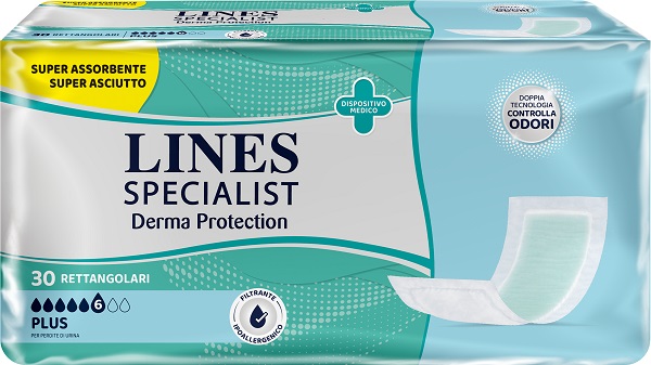 PANNOLONE PER INCONTINENZA LINES SPECIALIST DERMA RETTANGOLARE 30 PEZZI - UniversoFarmacie.it
