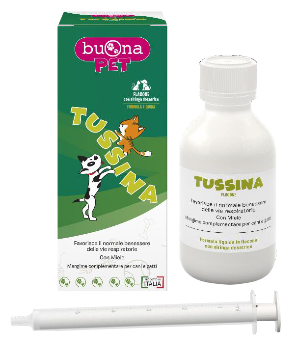 TUSSINA FLACONE CANI E GATTI CON SIRINGA DOSATRICE 100 G BUONAPET - UniversoFarmacie.it