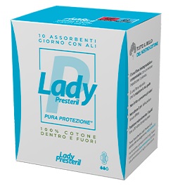 LADY PRESTERIL ASSORBENTI GIORNO CON ALI RIPIEGATI BIODEGRADABILI 10 PEZZI - UniversoFarmacie.it
