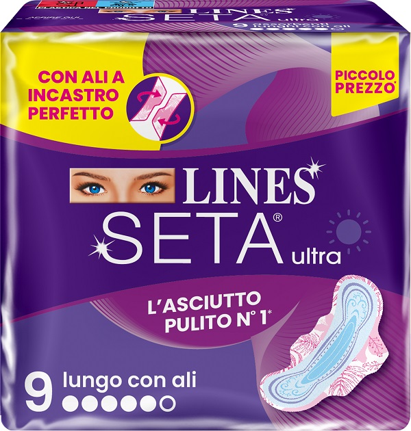LINES SETA ULTRA ASSORBENTI LUNGO ALI DWCT 9 PEZZI - UniversoFarmacie.it