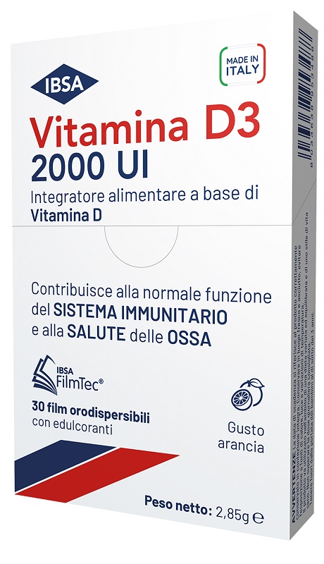 VITAMINA D3 IBSA 2000 UI 30 FILM ORODISPERSIBILI - UniversoFarmacie.it