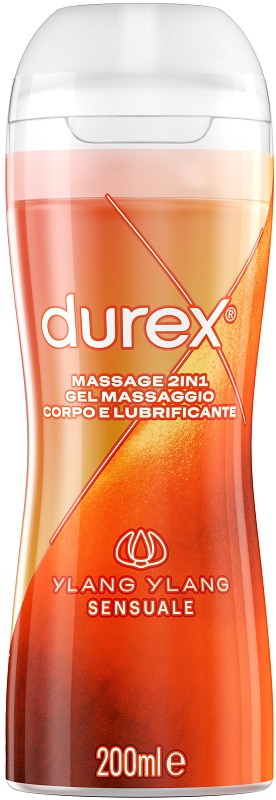 DUREX MASSAGE 2 IN 1 GEL MASSAGGIO CORPO E LUBRIFICANTE YLANG YLANG 200 ML - UniversoFarmacie.it