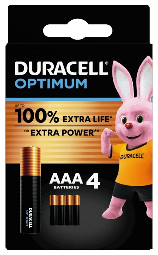 DURACELL OPTIMUM AAA B4 4 PILE BLISTER - UniversoFarmacie.it