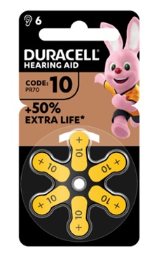 DURACELL EASY TAB 10 GIALLO BATTERIA PER APPARECCHIO ACUSTICO 6 PEZZI - UniversoFarmacie.it