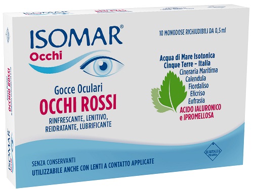 ISOMAR OCCHI ROSSI GOCCE OCULARI ACIDO IALURONICO 0,20% 10 FLACONCINI - UniversoFarmacie.it